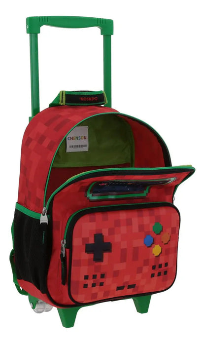 Mochila Con Ruedas Gaming Galaga Estampado 3d Kinder Chenson
