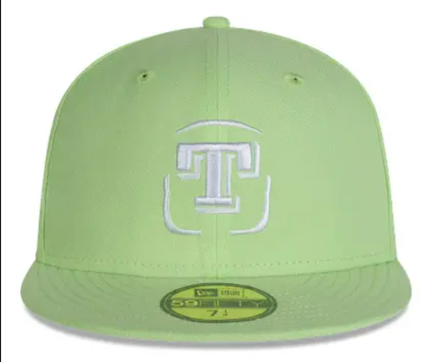Gorra Olmecas De Tabasco Lmb 59fifty 7 1/4 Verde Claro Talla M Bordado New Era Con Detalle