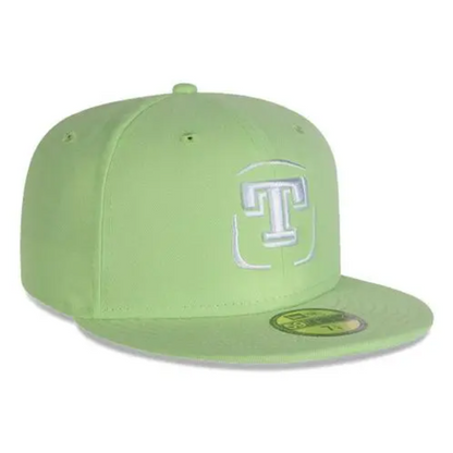 Gorra Olmecas De Tabasco Lmb 59fifty 7 1/4 Verde Claro Talla M Bordado New Era Con Detalle