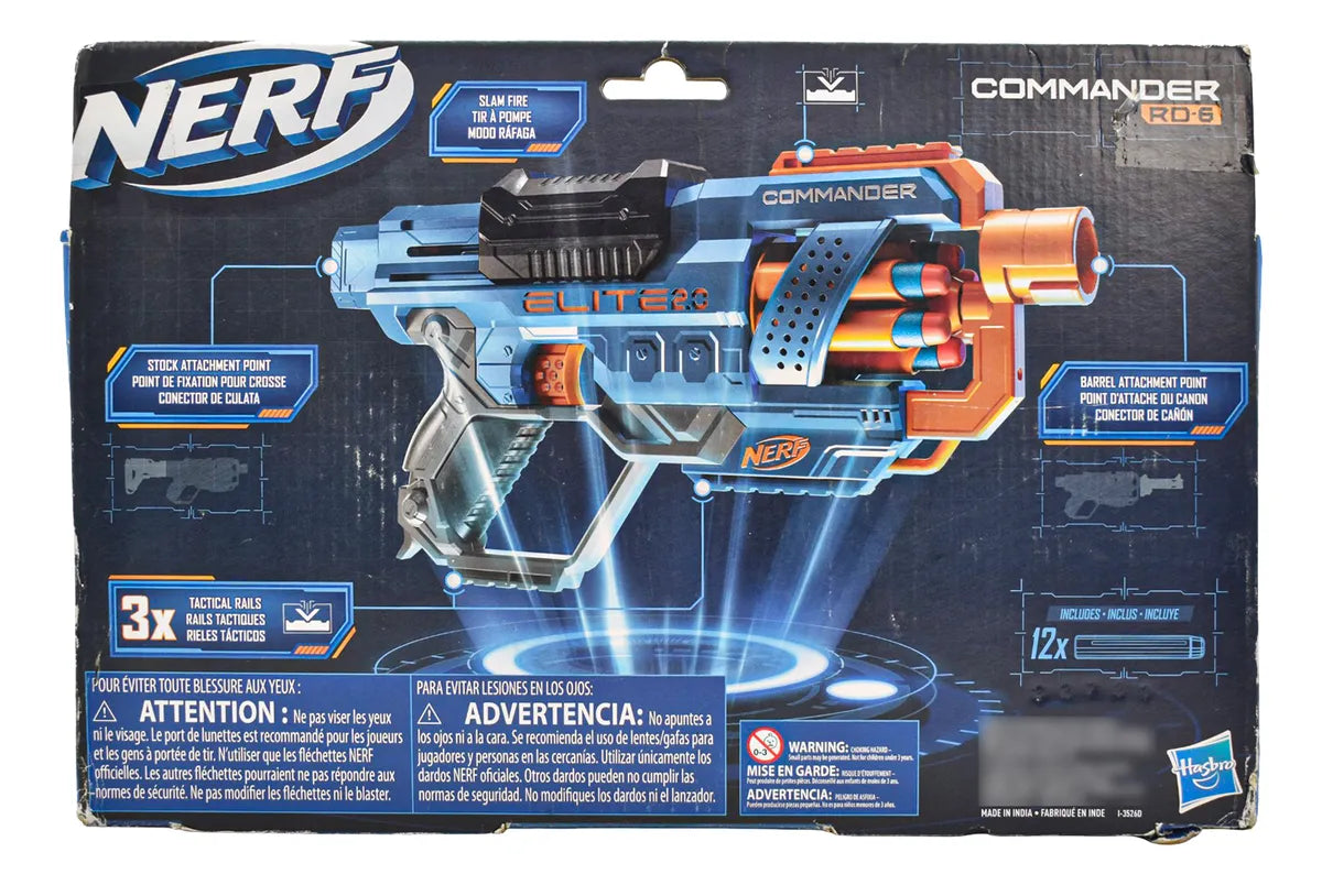 Nerf Elite 2.0 Commander Rd6 12 Dardos Hasbro Da Azul