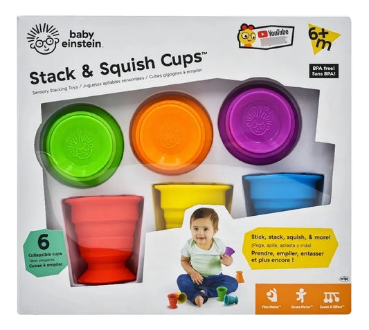 Aplastar Tazas Juguete Apilable Sensorial Baby Einstein Color Colores