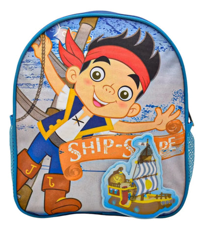 Mochila Jake Never Land Disney Kinder 89350 Original Ruz Con Detalle Azul Marino Liso