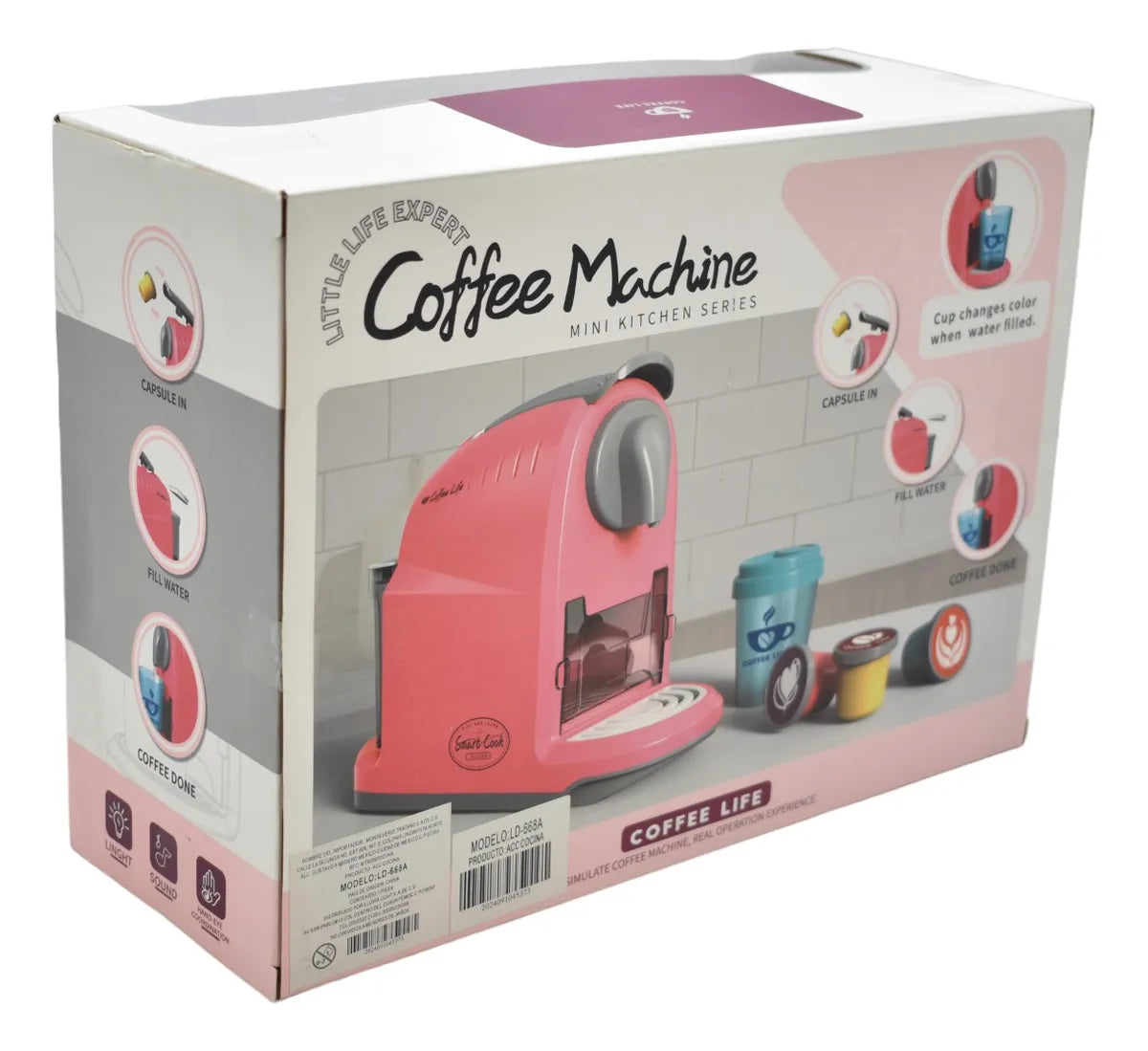 Juego De Cafetera Luz Y Sonido Mini Kitchen Series Ld668a