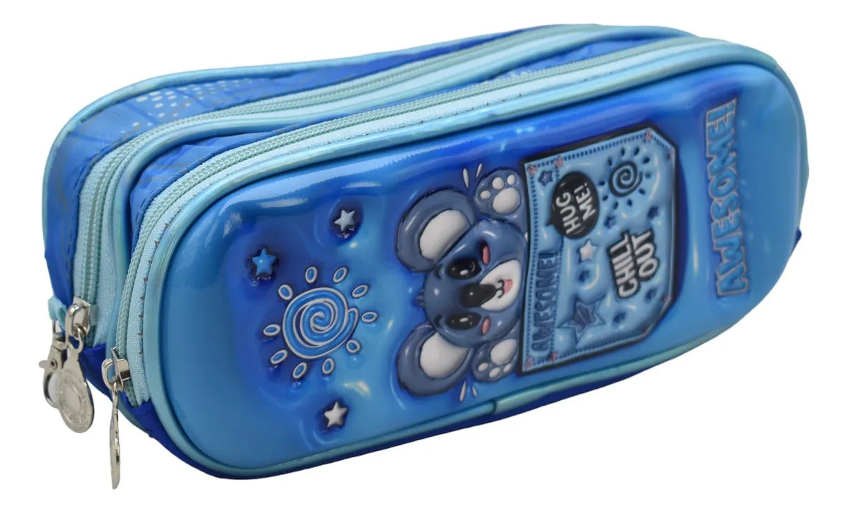 Mochila Koala Awesome Kit 3pz Primaria Ll24bpp531 Azul 3d