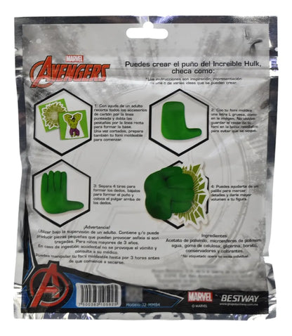 Marvel Hulk Foami Moldeable Pack 12 Pzas Bestway Verde