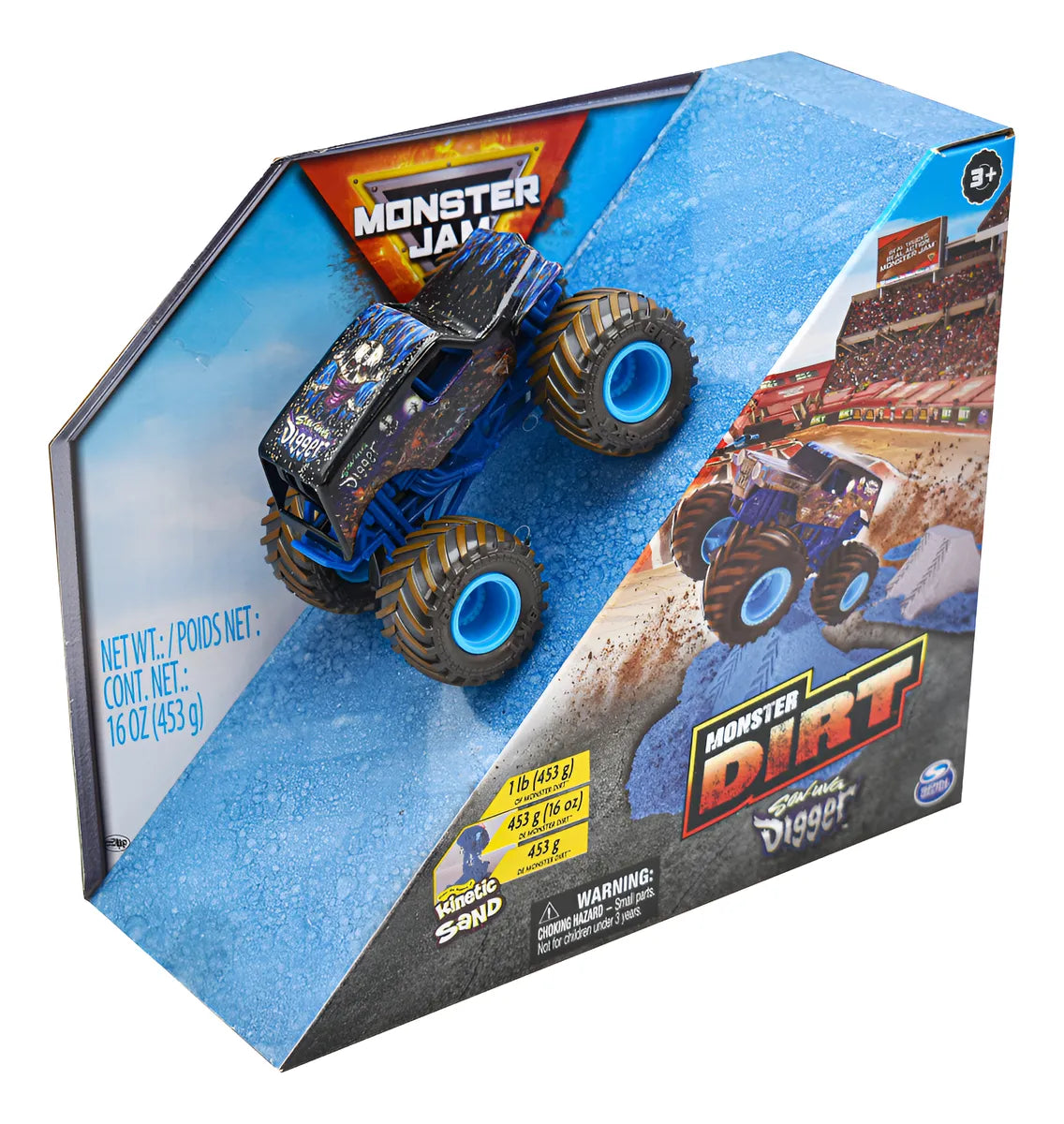 Monster Jam Monster Dirt Son Uva Kinetic Sand Spin Master Azul