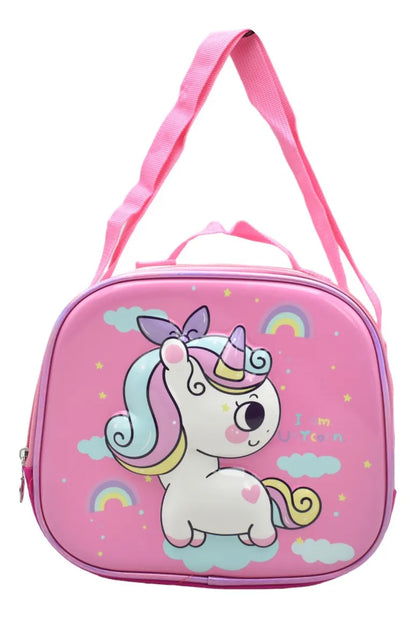 Mochila Unycor Kit 3pz Primaria Ll24bpp521 Detalle Rosa Chicle 3d