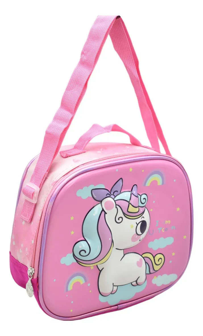 Mochila Unycor Kit 3pz Primaria Ll24bpp521 Detalle Rosa Chicle 3d