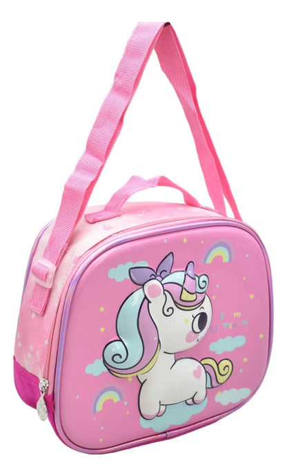 Mochila Unycor Kit 3pz Primaria Ll24bpp521 Detalle Rosa Chicle 3d