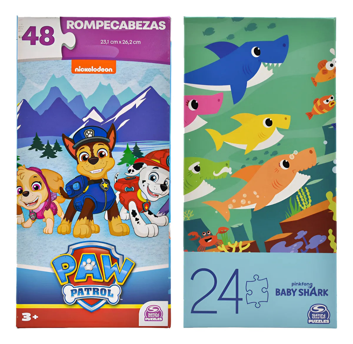 Paw Patrol Baby Shark Pack 2 Rompecabezas 72pz Spin Master