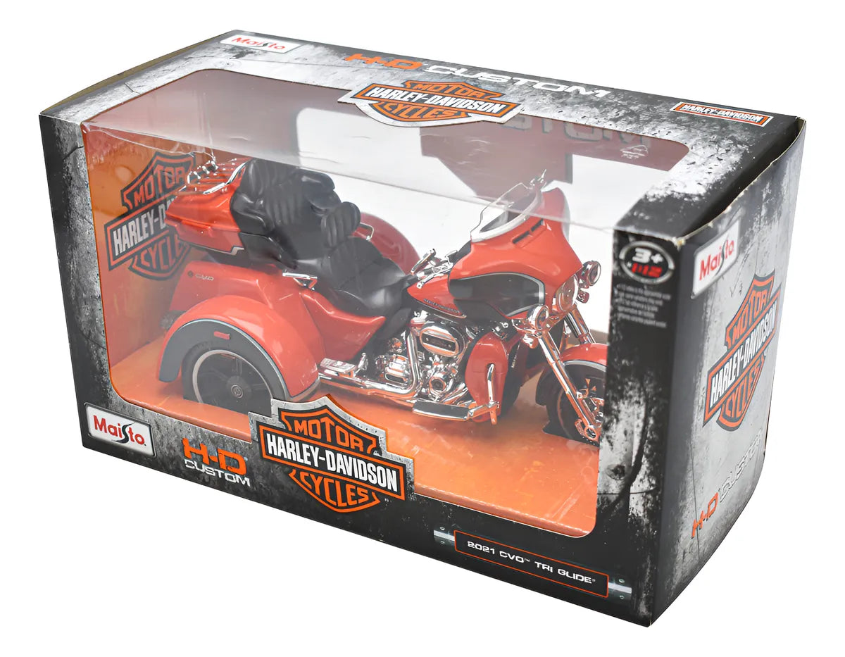Harley Davison 2021 Dvo Tri Glide Escala 1:12 Maisto Cd Naranja