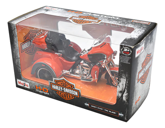 Harley Davison 2021 Dvo Tri Glide Escala 1:12 Maisto Cd Naranja