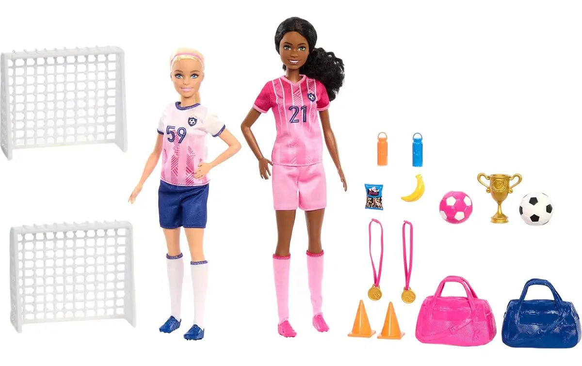 Barbie Futbol Play Set 15 Accesorios 2 Muñecas 29cm Mattel