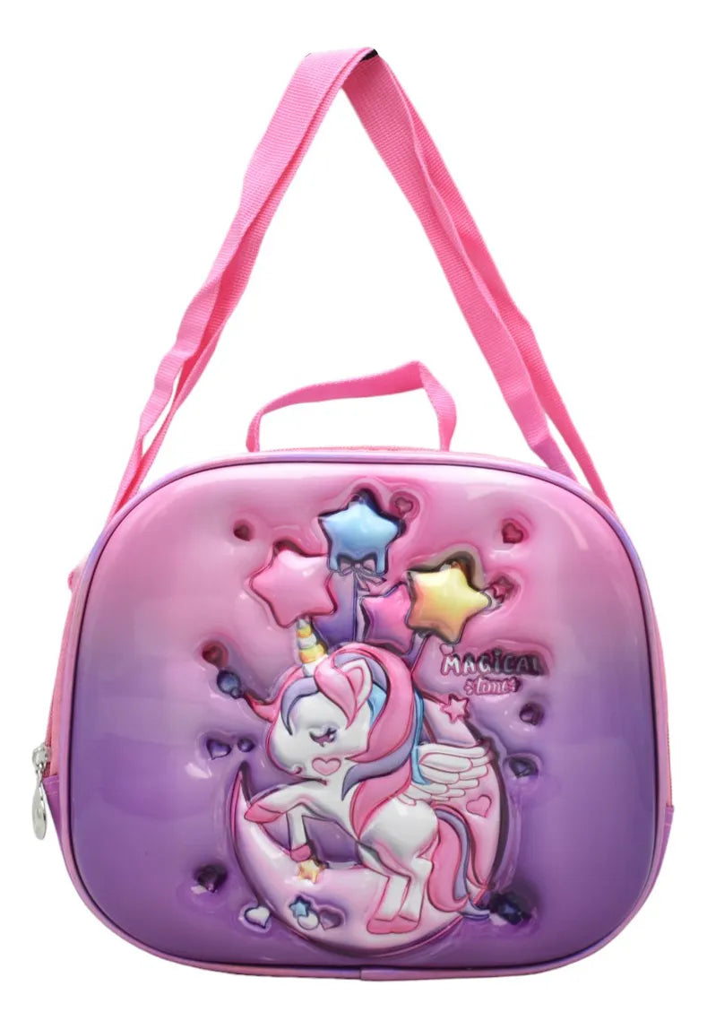 Mochila Unicornio Magical Kit 3pz Primaria Ll24bpp529 Lila 3d