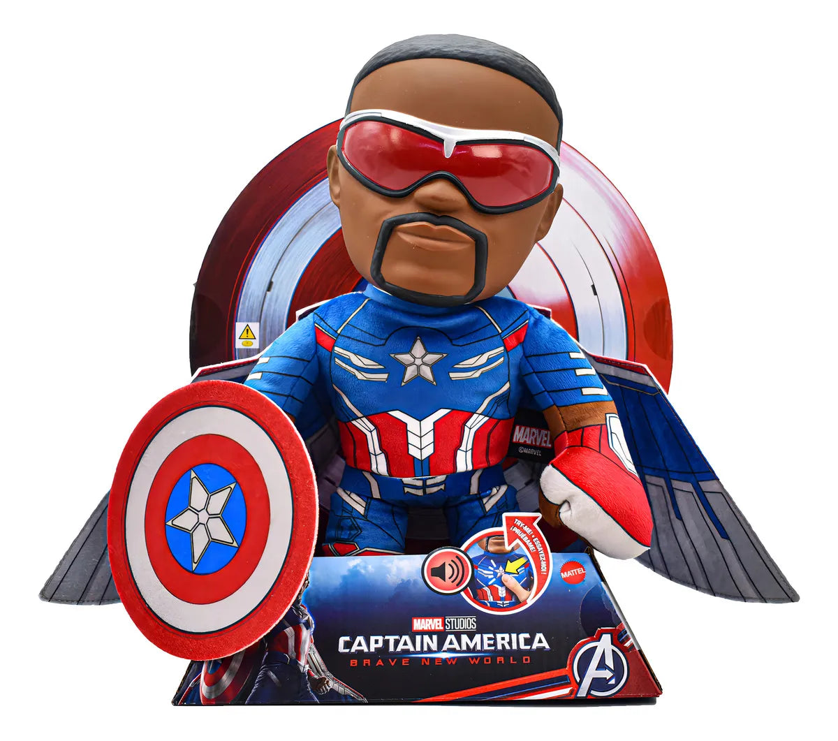 Marvel Brave New World Peluche Capitan America Sonido Mattel Color Azul