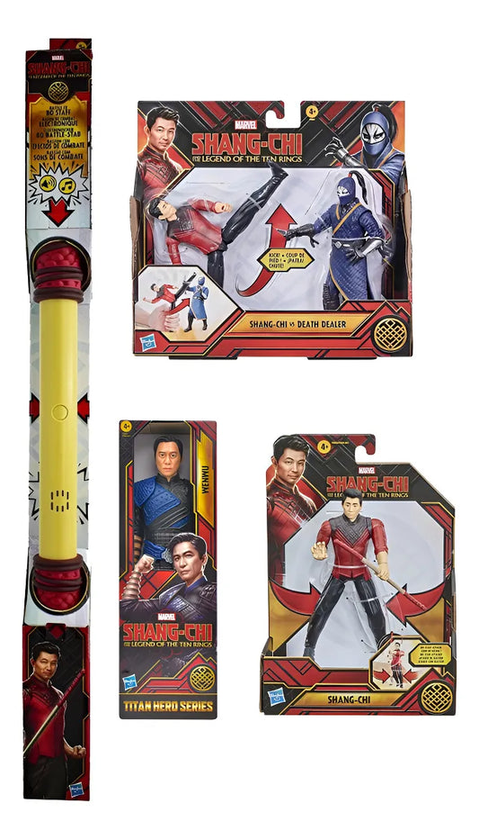 Marvel Shang Chi Pack 4 Figuras Y Baston Hasbro
