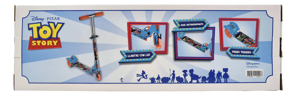 Disney Toy Story Scooter 3 Ruedas Azul Con Luz Toymark Azul