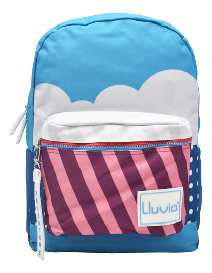 Mochila Nubes Cool Con Compartimiento Para Laptop Lisa Azul Ll20bpi21 Lluvia