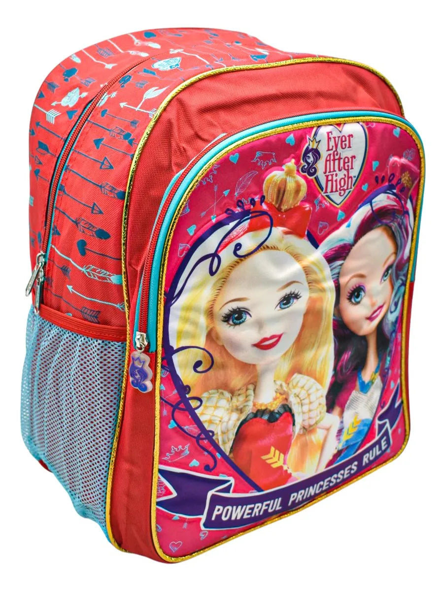 Mochila Ever After High Princesas Poderosas Original Ruz Con Detalle Rojo/rosa Estampado