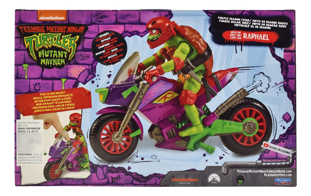 Tortugas Ninja Pack Chopper Cycle Y Dragon Cycle Playmates
