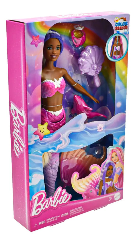 Barbie Fantasia Sirena Color Change Ojos Marrones Mattel