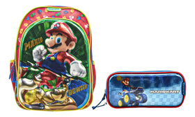 Mochila Y Lapicera Mario Bros Mb64544 Chenson Con Detalle Multicolor 3d Tornasol