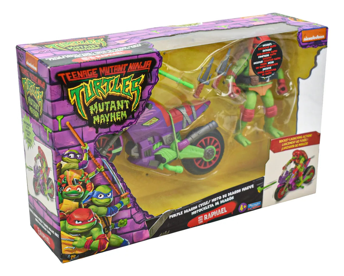 Tortugas Ninja Pack Chopper Cycle Y Dragon Cycle Playmates