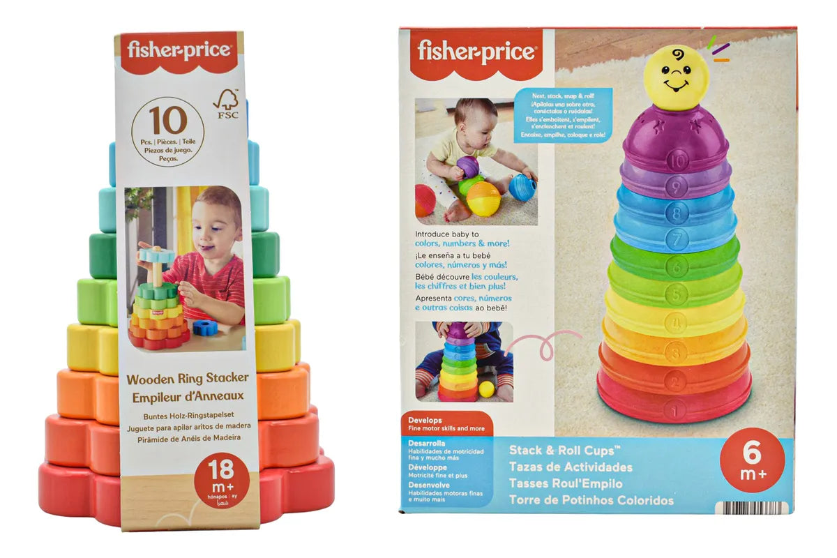 Tazas De Actividades Y Juguete De Apilar Aritos Fisher Price Multicolor