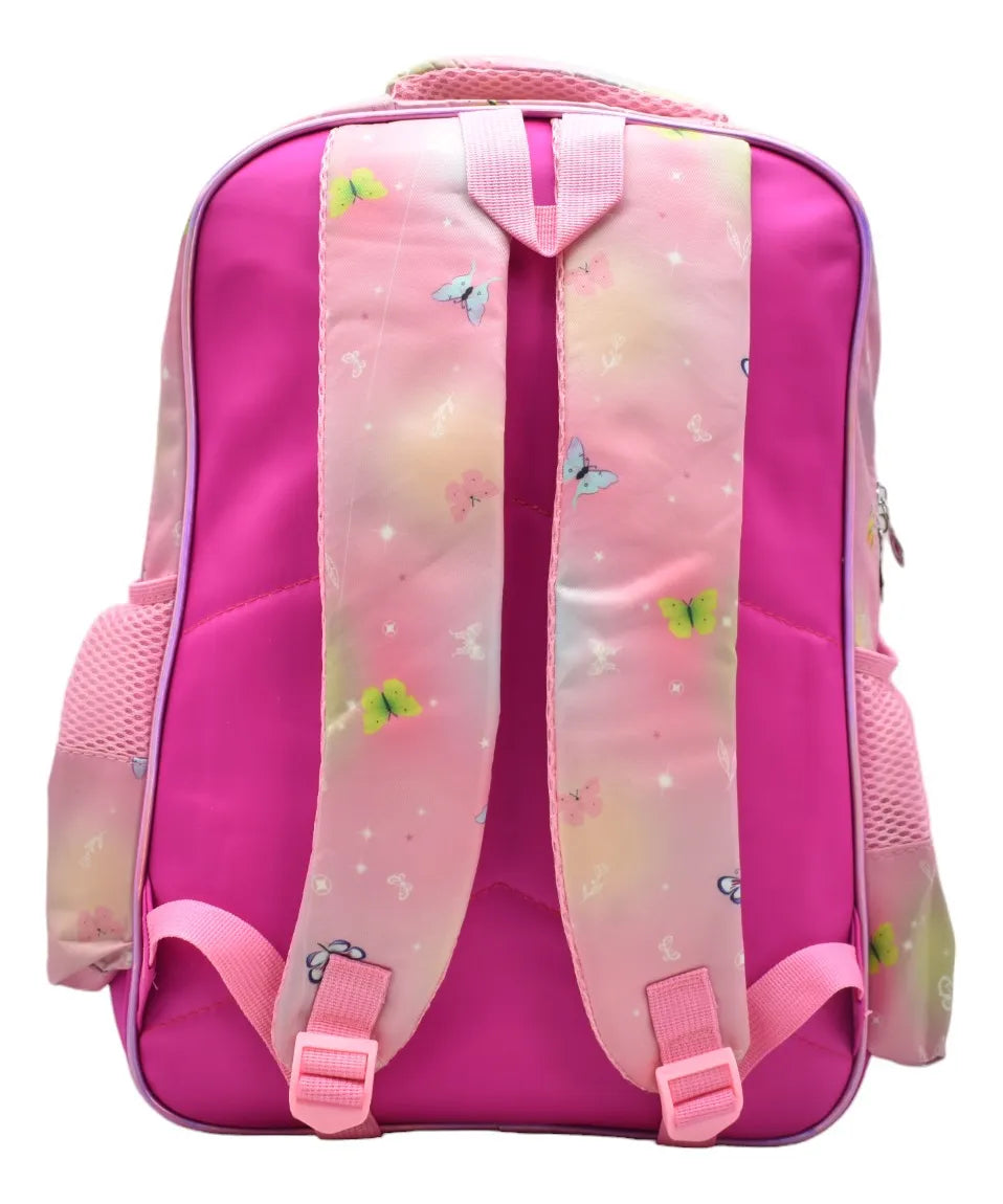 Mochila Oso Pintor Kit 3pz Primaria Ll24bpp511 Rosa Chicle 3d