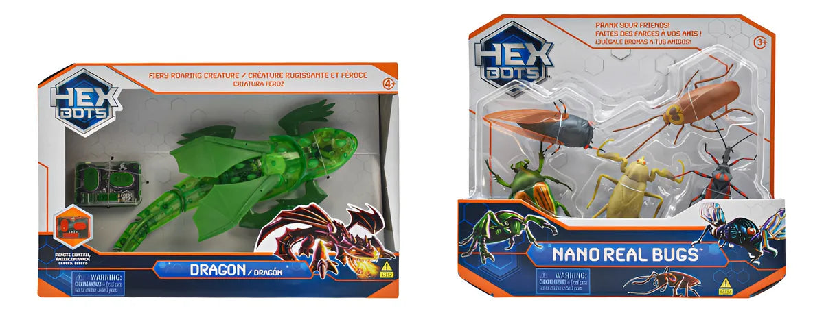 Hex Bots Pack 2 Sets Dragon Verde Y Nano Bugs Spin Master Dragón Verde