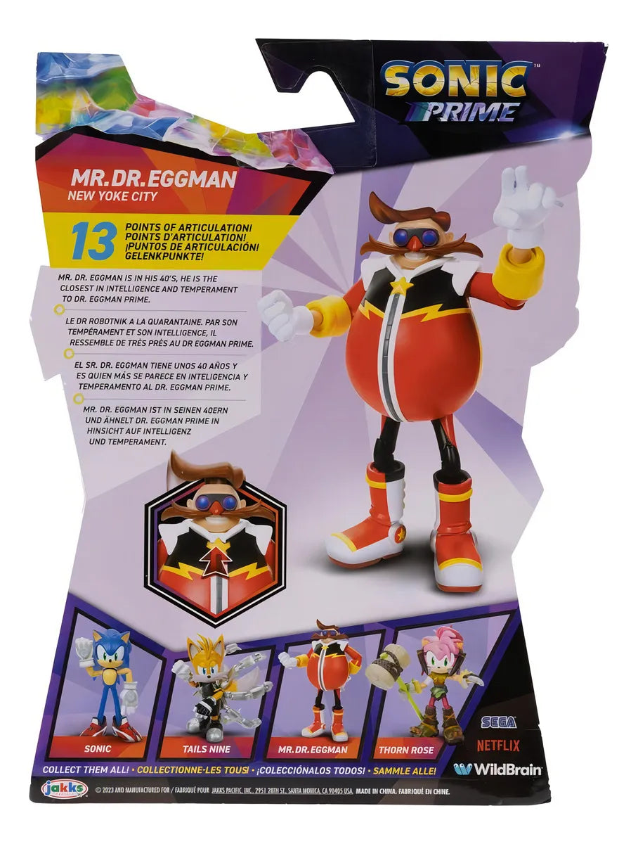 Sonic Prime Mr Dr Eggman New Yoke City Figura 13cm Jakks Cf