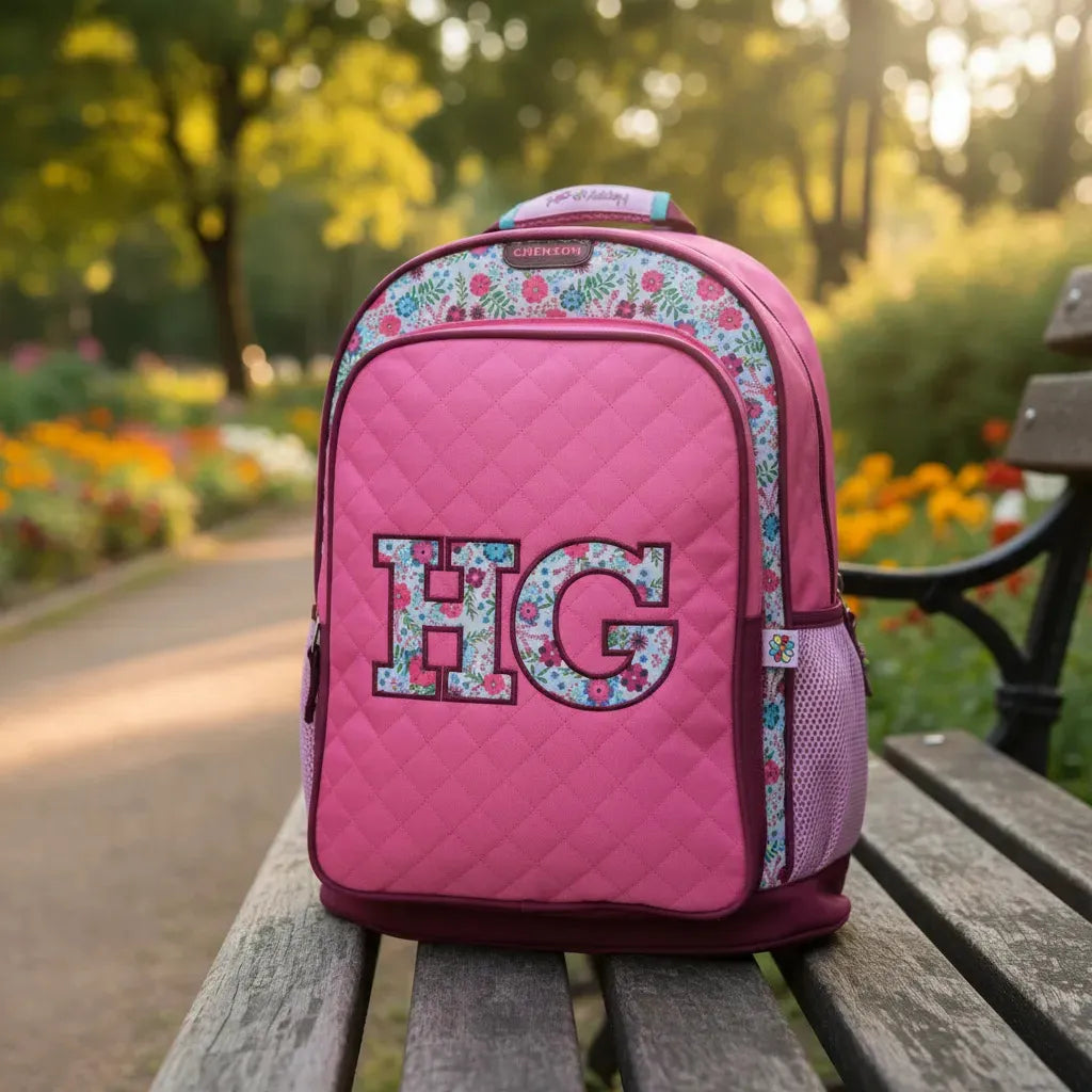 Mochila Happy Girl Hg Flores Porta Tablet Primaria Chenson