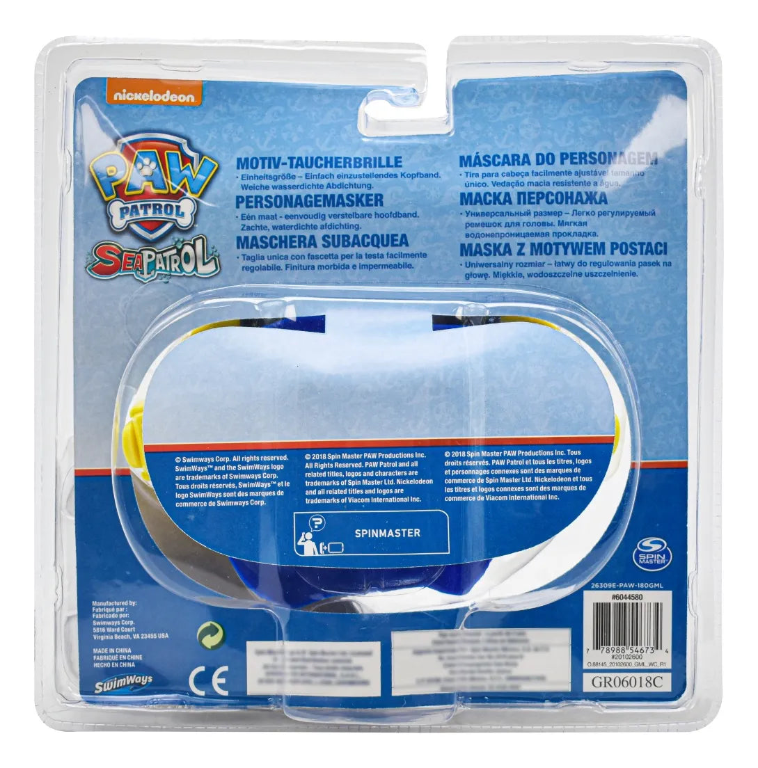 Paw Patrol Sea Patrol Mascara De Nado Chase Swimways