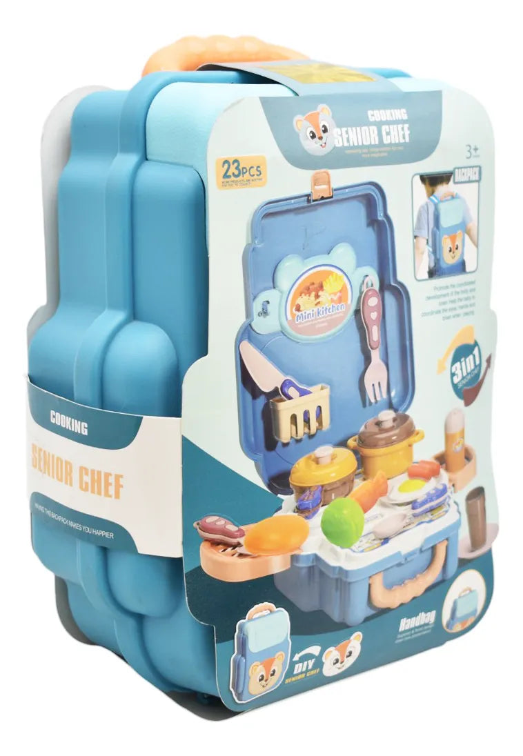 Set De Cocina Mini 23 Pz Azul Senior Chef 688-102a Azul Acero