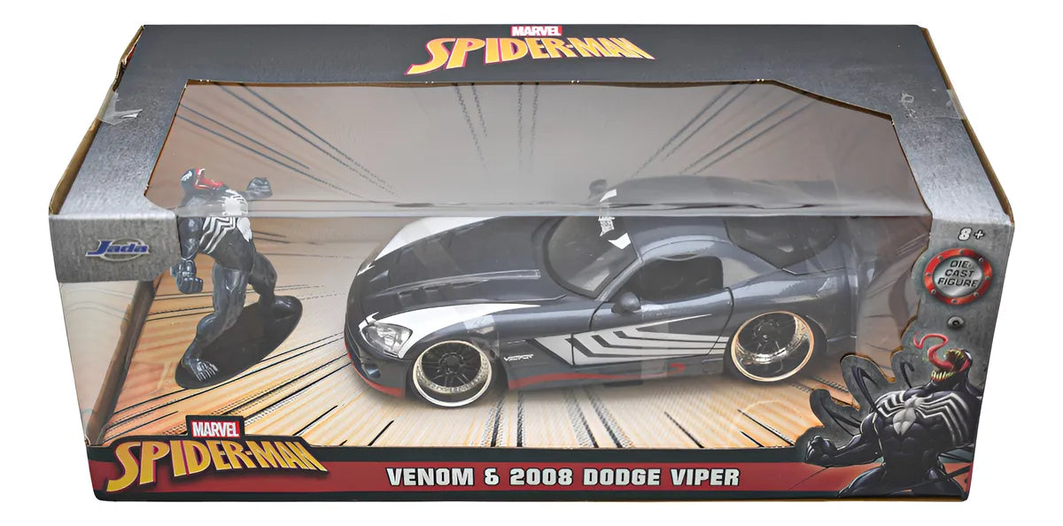 Venom Y Dodge Viper 2008 Die Cast Marvel Jada Toys Negro