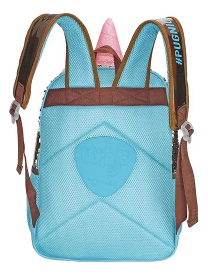 Mochila Y Lonchera Pug Unicornio Lentejuela Primaria Wilys Marrón Lentejuela Reversible