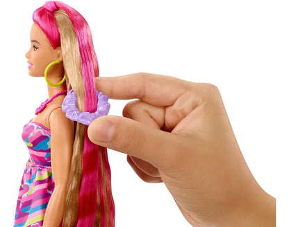 Barbie Totally Hair Vestido De Flores Muñeca 29cm Mattel