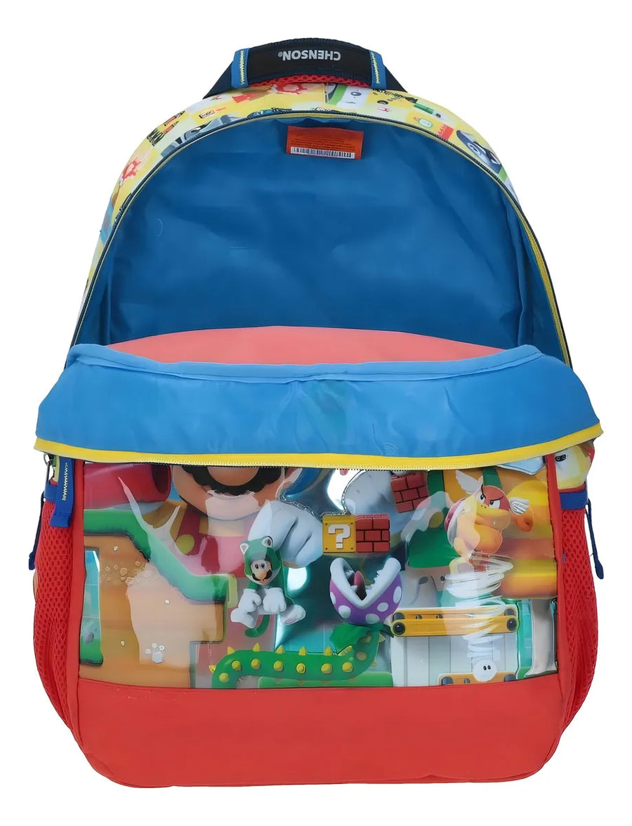Mochila Chenson Mario & Luigi Maker Amarilla Kirat Amarillo Diseño de la tela 3D