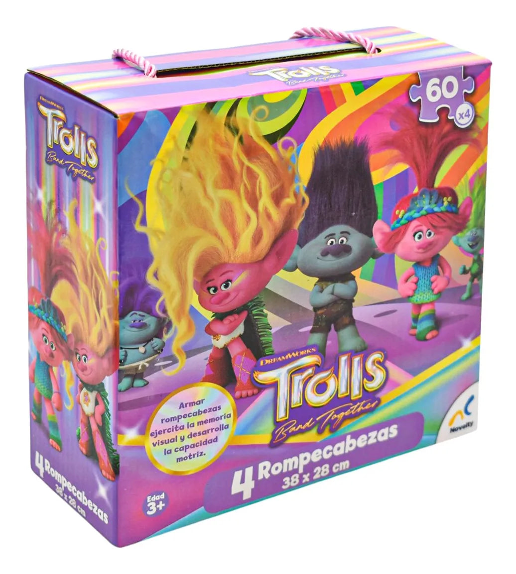 Rompecabezas Pack Baby Shark Y Trolls 60 Pz C/u Novelty