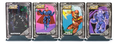 Pack de 4 Figuras coleccionables DC Comics Brainiac Vs. Batman, Superman Y Flash Incluye Tarjetas De Coleccionista Metálicas 6072651 Spin Master