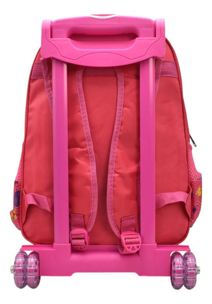 Mochila Con Ruedas Kit Sweet Primaria Con Detalle Rosa 3d