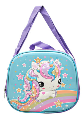 Lonchera Termica Unicornio Feliz Ll24bpp519 Detalle Azul 3d