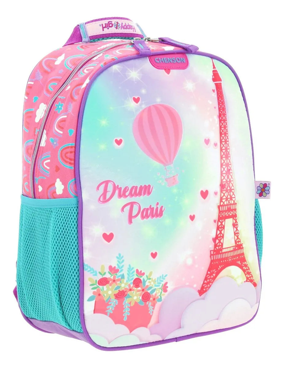 Mochila Chica Chenson Preescolar Happy Girl Paris Hg65880-p Color Rosa