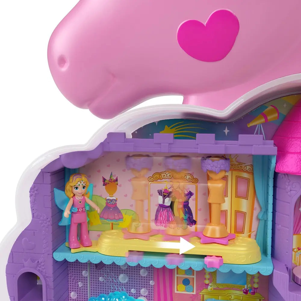 Polly Pocket Set Salon De Belleza Unicornio Arcoiris Mattel
