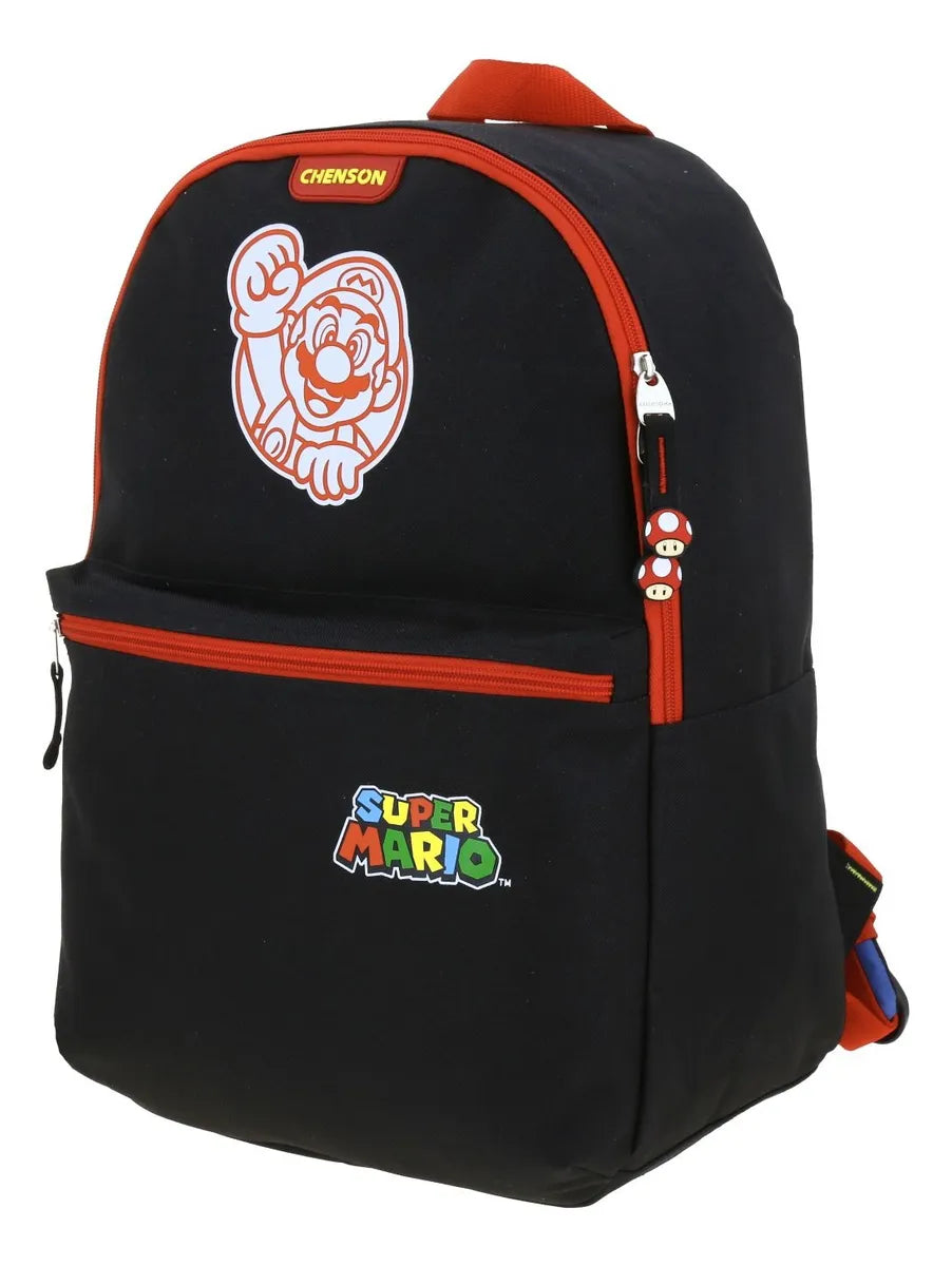 Super Mario Backpack and Lunchbox for Primary School, MB66505 Chenson, Black Print