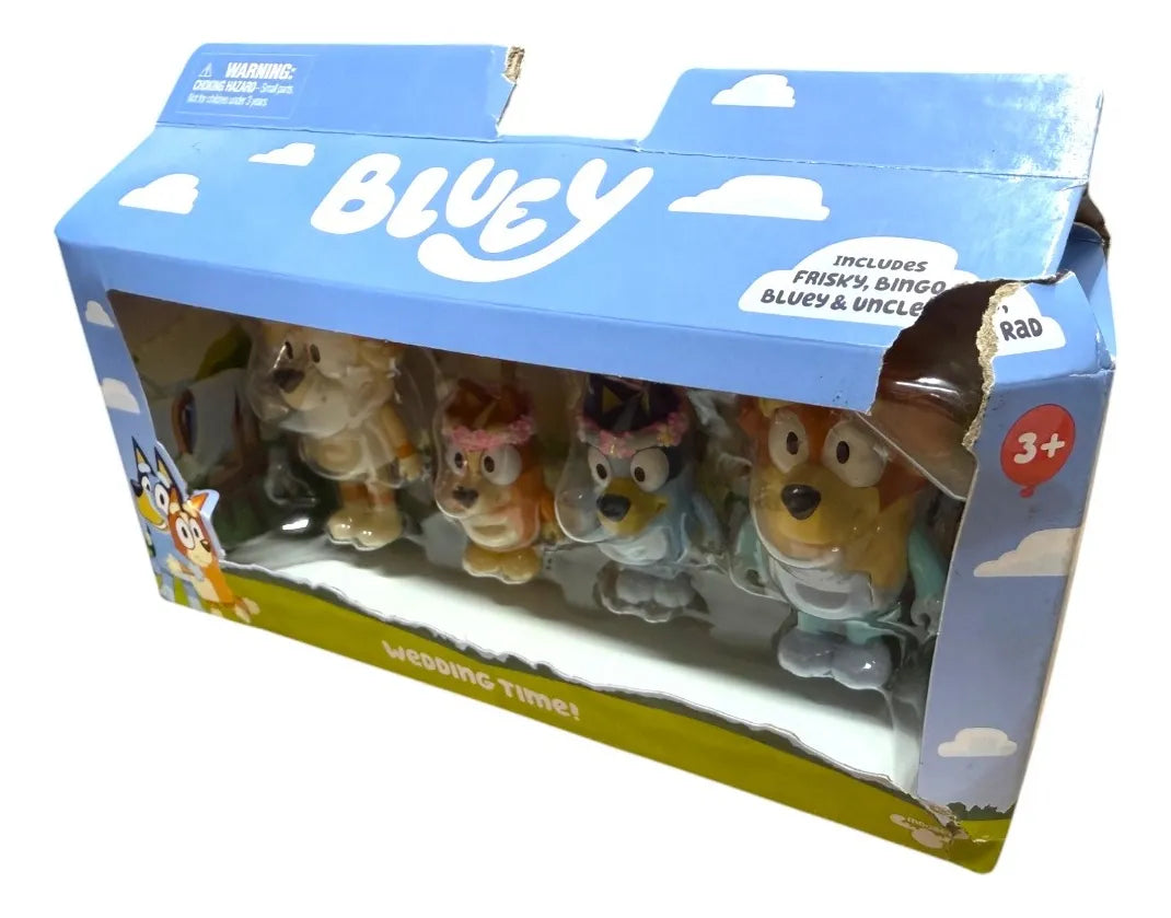 Bluey Wedding Time Tiempo De Boda Set 4 Figuras Moose Cf
