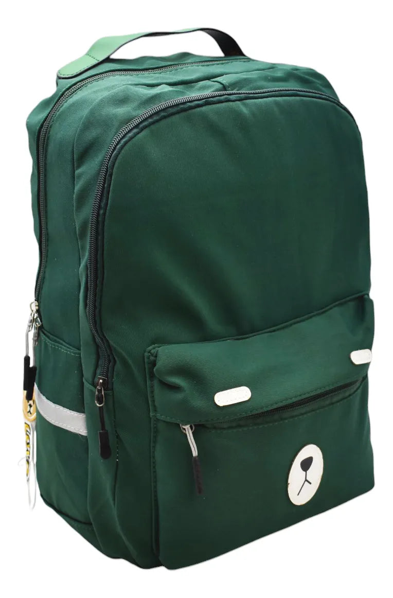 Mochila Oso Love Estampada Lisa Verde Con Porta Laptop Primaria Ll23bjy007