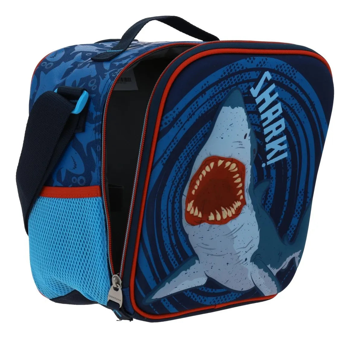 Mochila Con Ruedas Led Y Lonchera Shark Primaria Chenson Azul Impresion 3d