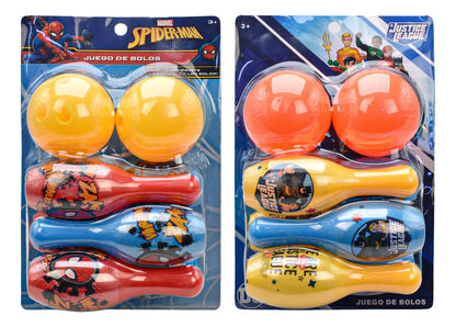 Marvel Spider Y Liga De Justicia Juego De Bolos 8pz Toymark Spider-man/ Liga De La Justicia