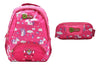 Mochila Y Lapicera Unicorn Nubes Y Estrellas Con Detalle Rosa Chicle Estampado